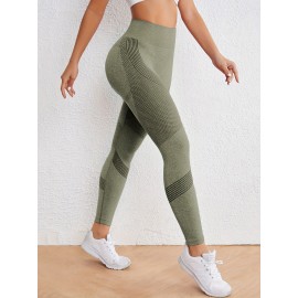 High Stretch Comfortable Quick Drying Sports Leggings, High Waist Seamless Yoga Pants, Women's Activewear