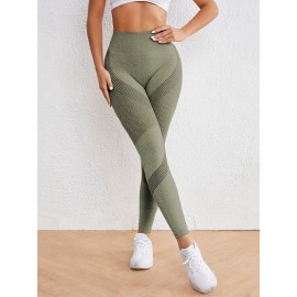 High Stretch Comfortable Quick Drying Sports Leggings, High Waist Seamless Yoga Pants, Women's Activewear