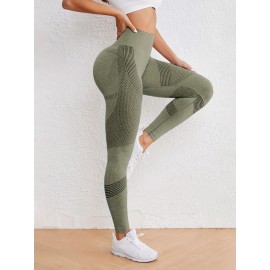 High Stretch Comfortable Quick Drying Sports Leggings, High Waist Seamless Yoga Pants, Women's Activewear