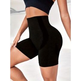 Seamless High Waist Sporty Short, Slim Fit Butt Lifting Workout Short, Women's Activewear