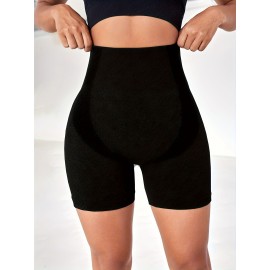 Seamless High Waist Sporty Short, Slim Fit Butt Lifting Workout Short, Women's Activewear