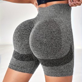 Seamless High Waist Sporty Short, Slim Fit Butt Lifting Workout Short, Women's Activewear