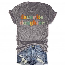 Colorful Letter Print T-shirt, Casual Short Sleeve Crew Neck Top, Women's Clothing