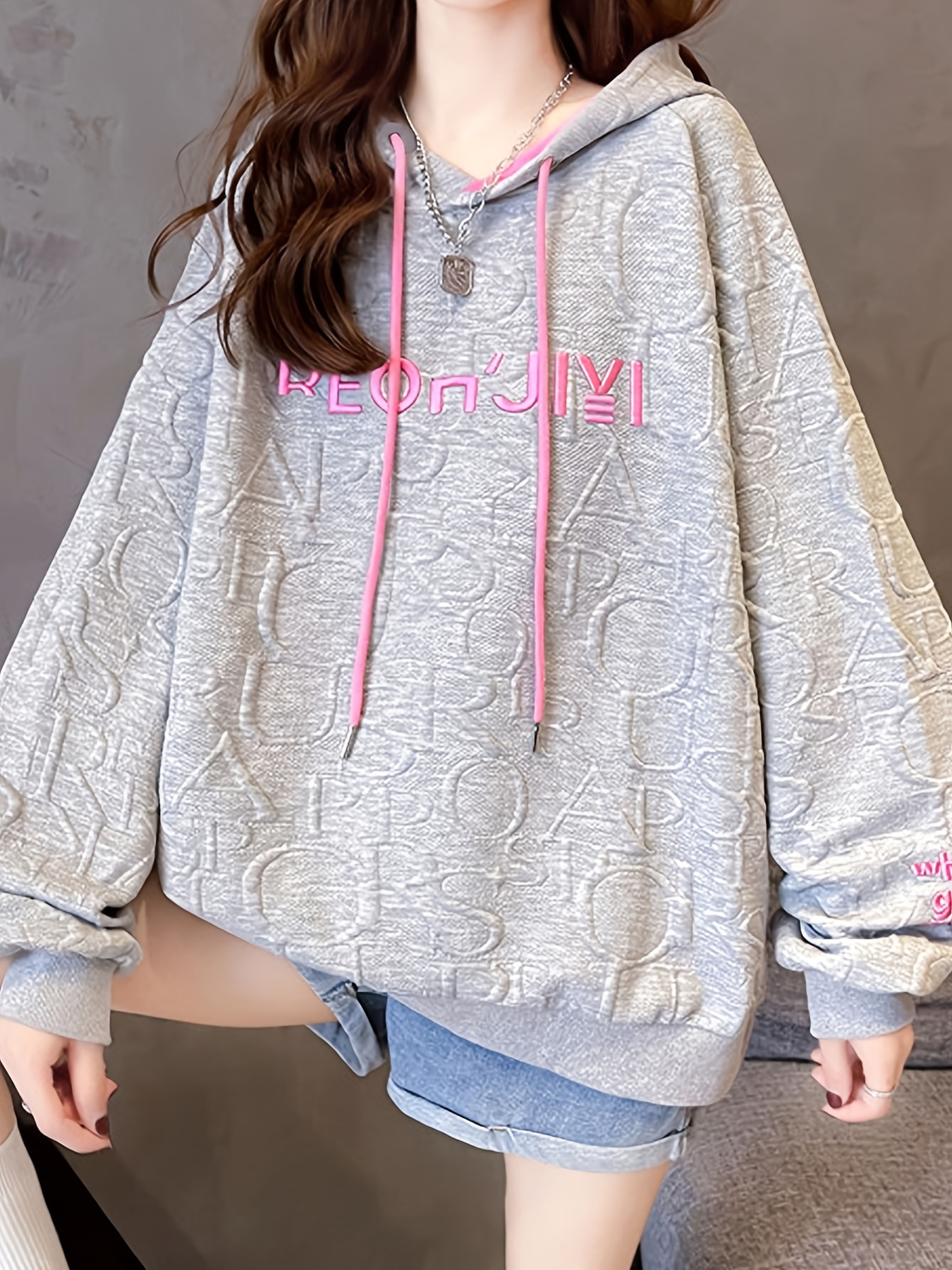 letter print embroidered drawstring thermal hoodie casual printed long sleeve hoodies sweatshirts womens clothing details 14